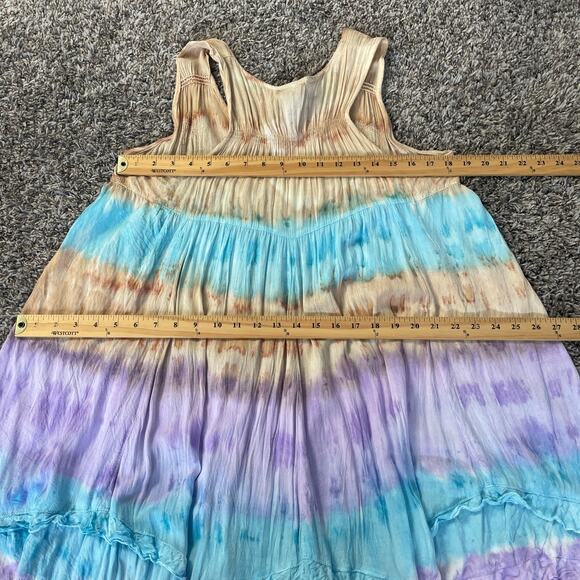 Boho Mini Dress One Size Trapeze Swing Tie Dye Festival Fairy Grunge Lagenlook - Picture 13 of 14